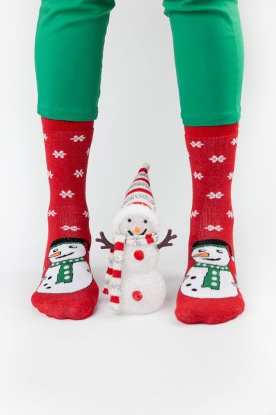 Γυναικείες χριστουγεννιάτικες κάλτσες πετσετέ Design SNOW 3 ζευγάρια