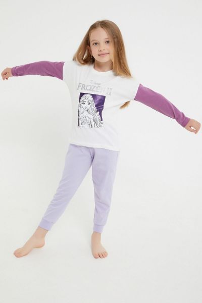 Παιδική χειμωνιάτικη πιτζάμα για κορίτσι Disney FROZEN βαμβακερή 