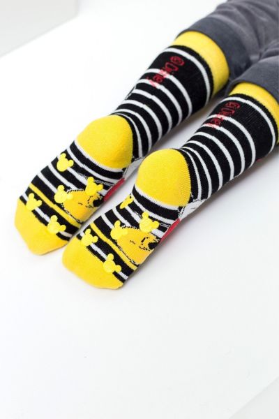 Παιδικές αντιολισθητικές κάλτσες για αγόρι  Disney mickey 3 ζευγάρια