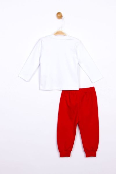 κοριτσίστικη βρεφική πιτζάμα άσπρη κόκκινη minnie βαμβακερή