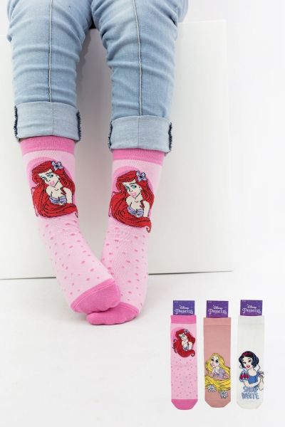 Παιδικές κάλτσες για κορίτσι Disney PRINCESS 3 ζευγάρια