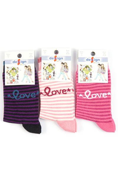 Παιδικές κάλτσες Design 3 τεμάχια LOVE II