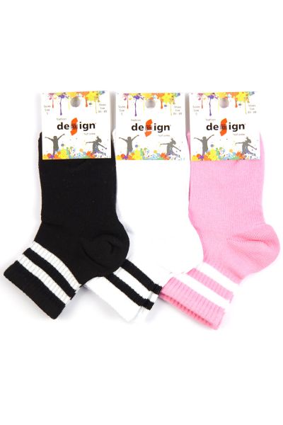 Κοριτσίστικες ημίκοντες αθλητικές κάλτσες σε τρία χρώματα 