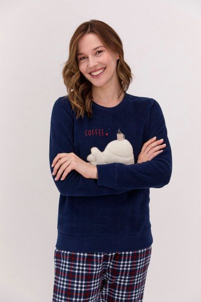 Γυναικεία Πιτζάμα Fleece Arnetta COFFEE