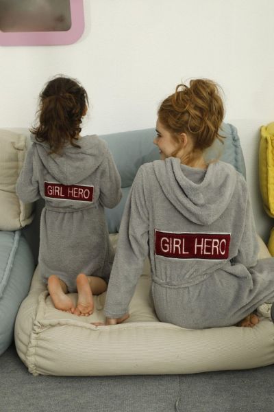 Γυναικεία Fleece Ρόμπα siyah inci GIRL HERO