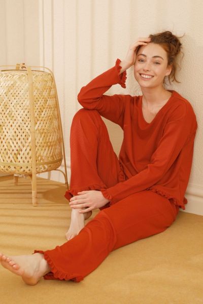 Γυναικείο homewear μακρύ παντελόνι Sexen LOLITA TILE