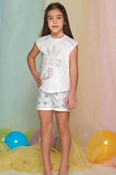 Καλοκαιρινή κοριτσίστικη παιδική πιτζάμα βαμβακερή γοργόνα