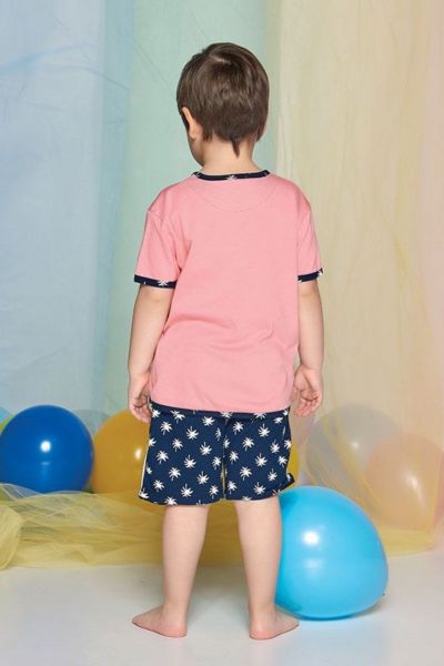 Καλοκαιρινή αγορίστικη παιδική πιτζάμα με κάμπινγκ βαμβακερή