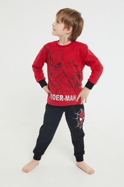 Παιδική χειμωνιάτικη πιτζάμα για αγόρι  Marvel SPIDERMAN κόκκινη βαμβακερή 