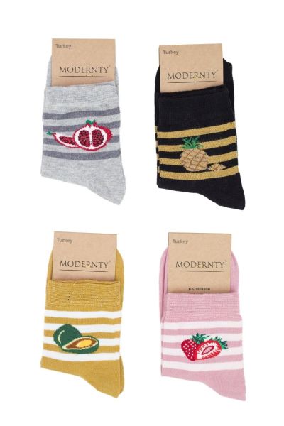 Γυναικείες  Ημίκοντες Κάλτσες Modernty SUMMER FRUITS 4 ζευγάρια