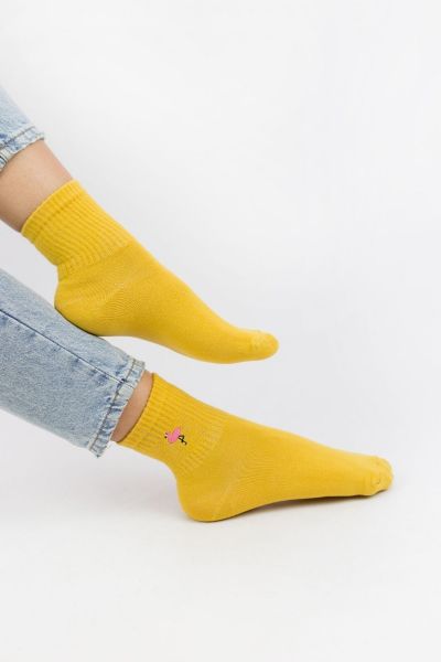Γυναικείες ημίκοντες κάλτσες Modernty YELLOW FLAMINGO 