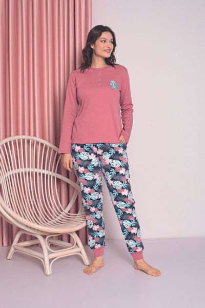 Γυναικεία Χειμωνιάτικη Πιτζάμα Pijamangel CAITLYN βαμβακερή με λάστιχο