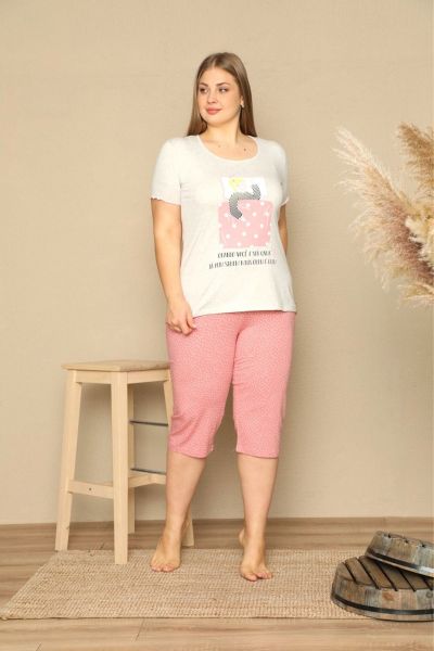 Γυναικεία Πιτζάμα Plus Size Κάπρι Sexen GIRLY