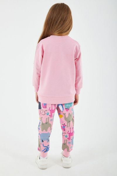 Παιδική κοριτσίστικη χειμωνιάτικη φόρμα ροζ σχέδιο κάμπινγκ 