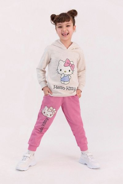 Παιδική φόρμα για κορίτσι χειμωνιάτικη με κουκούλα Hello Kitty

