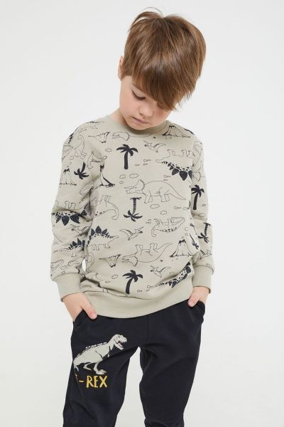 Παιδική φόρμα για αγόρι χειμωνιάτικη δεινόσαυρο βαμβακερή
