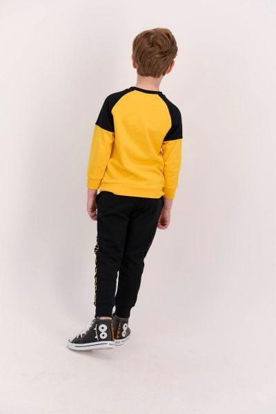Παιδική φόρμα για αγόρι χειμωνιάτικη βαμβακερή Batman κίτρινη