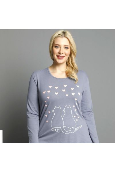 Γυναικεία Πιτζάμα Sexen Plus Size LOVELY CAT
