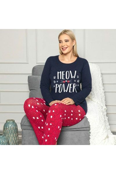Γυναικεία Πιτζάμα Sexen Plus Size MEOW POWER