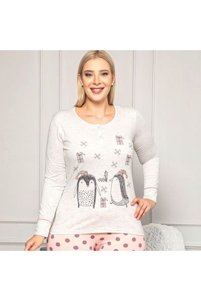 Γυναικεία Πιτζάμα Sexen Plus Size PENGUINS