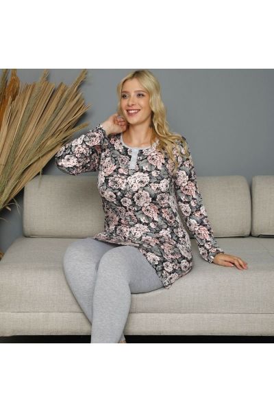 Γυναικεία Πιτζάμα Sexen Plus Size PINK ROSES