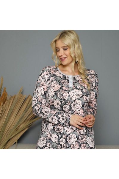 Γυναικεία Πιτζάμα Sexen Plus Size PINK ROSES