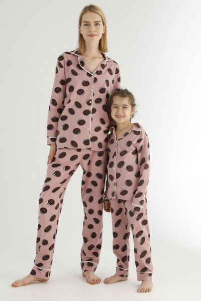 Γυναικεία Πιτζάμα siyah inci DARK PINK COOKIE