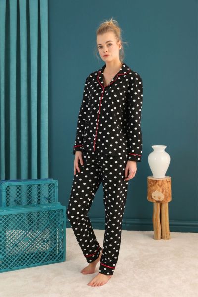 Γυναικεία Πιτζάμα siyah inci DOTS