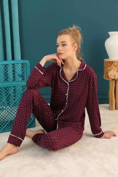 Γυναικεία Πιτζάμα siyah inci DOTTY