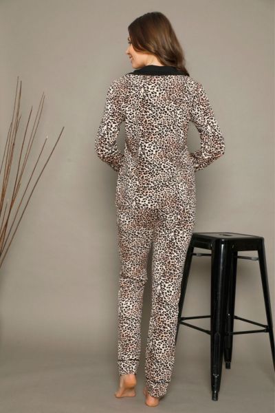 Γυναικεία Πιτζάμα siyah inci LEOPARD PRINT