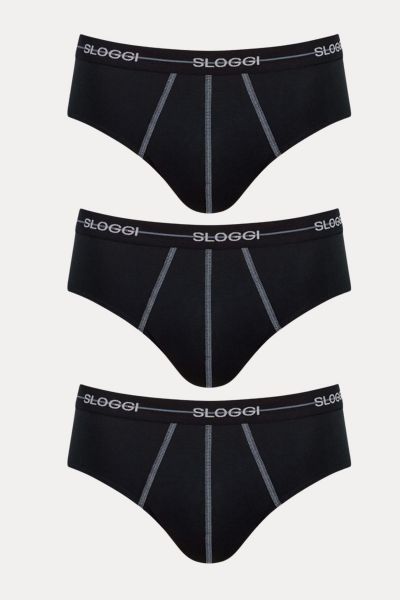 Ανδρικά Sloggi Slips Midi Start Free Fit X-Move Black 3 τεμάχια