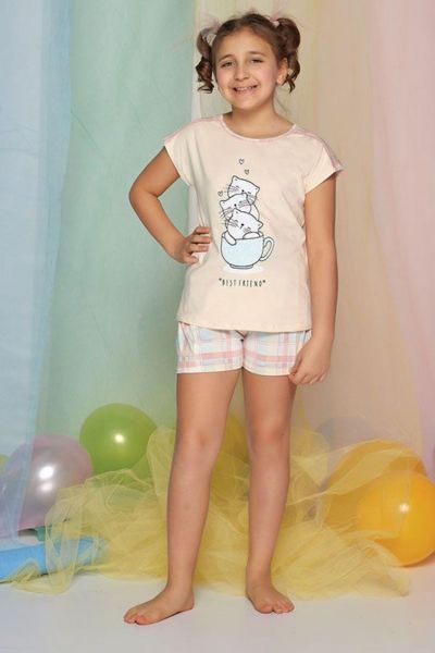 Καλοκαιρινή κοριτσίστικη εφηβική πιτζάμα βαμβακερή καρό