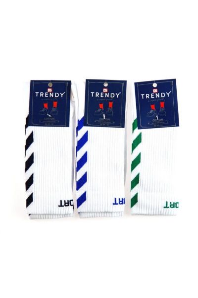 Αθλητικές κάλτσες Trendy 3 ζευγάρια λευκό