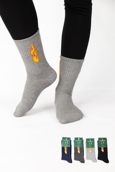 Αθλητικές κάλτσες Trendy πολύχρωμες 4 τμχ. FIRE 