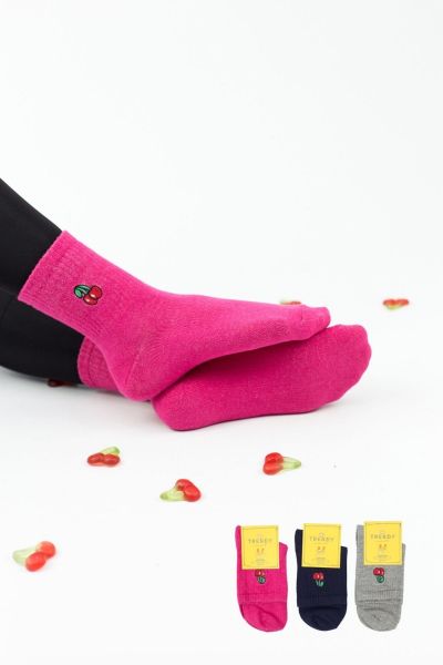 Γυναικείες Ημίκοντες Κάλτσες Trendy CHERRIES 3 ζευγάρια