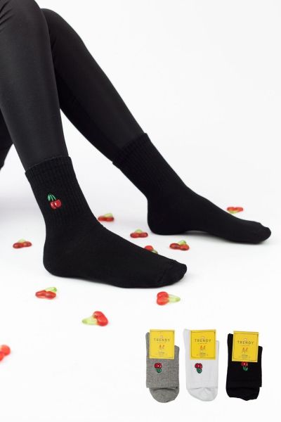 Γυναικείες Ημίκοντες Κάλτσες Trendy CHERRIES I 3 ζευγάρια