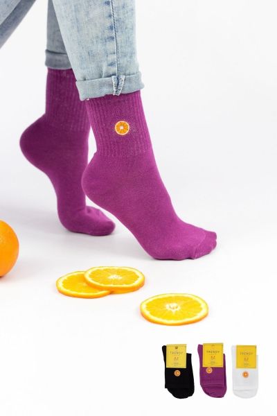 Γυναικείες Ημίκοντες Κάλτσες Trendy ORANGE 3 ζευγάρια