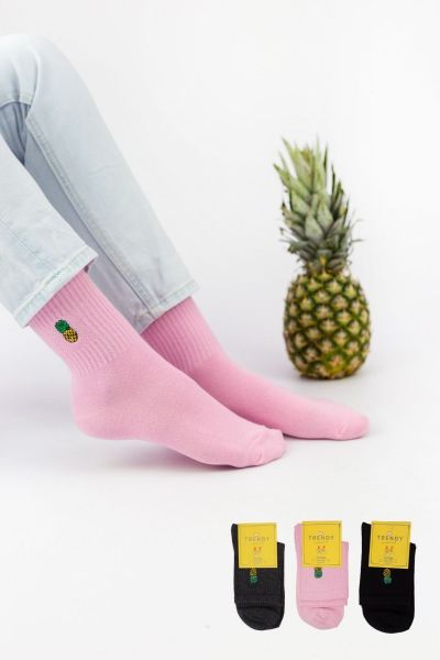 Γυναικείες Ημίκοντες Κάλτσες Trendy PINEAPPLE 3 ζευγάρια