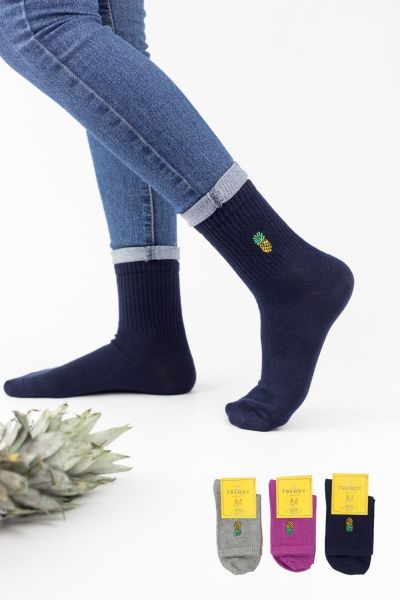 Γυναικείες Ημίκοντες Κάλτσες Trendy PINEAPPLE II 3 ζευγάρια