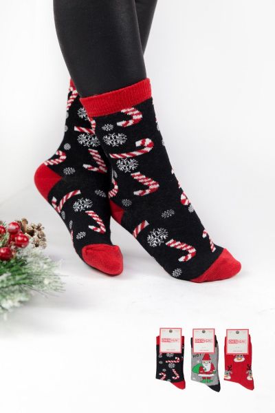 Παιδικές χριστουγεννιάτικες κάλτσες unisex Design CHRISTMAS I 3 ζευγάρια