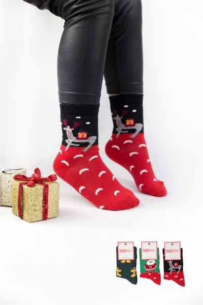 Παιδικές χριστουγεννιάτικες κάλτσες unisex Design CHRISTMAS IV 3 ζευγάρια