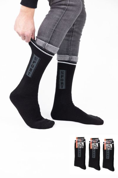 Ανδρικές Αθλητικές κάλτσες Design Mark τριαδα μαυρο πετσετε