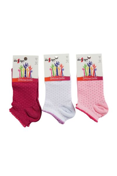 Κοριτσίστικες Παιδικές κάλτσες 3 ζευγάρια με μίνι πουά