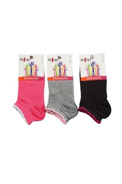 Κοριτσίστικες Παιδικές κάλτσες 3 ζευγάρια με μίνι πουά