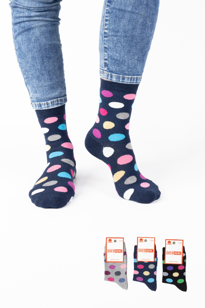 Γυναικείες Casual Κάλτσες Design CIRCLES 3 ζευγάρια Βαμβακερές