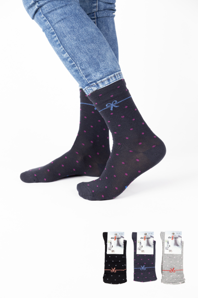 Γυναικείες Casual Κάλτσες Design BOW 3 ζευγάρια Βαμβακερές