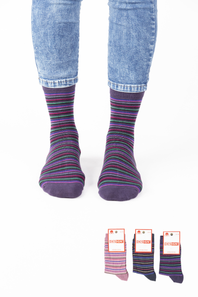 Γυναικείες Casual Κάλτσες Design RAINBOW STRIPES 3 ζευγάρια