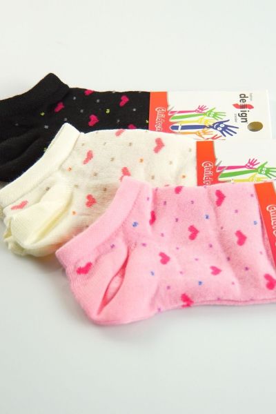 Κοριτσίστικες Παιδικές κάλτσες 3 ζευγάρια με καρδούλες