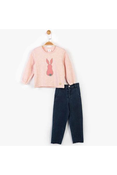 Παιδικό κοριτσίστικο σετ μπουφανάκι μπλούζα τζην παντελόνι 