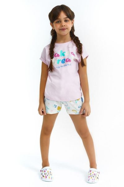 Καλοκαιρινή κοριτσίστικη παιδική πιτζάμα με σχέδιο βαμβακερή